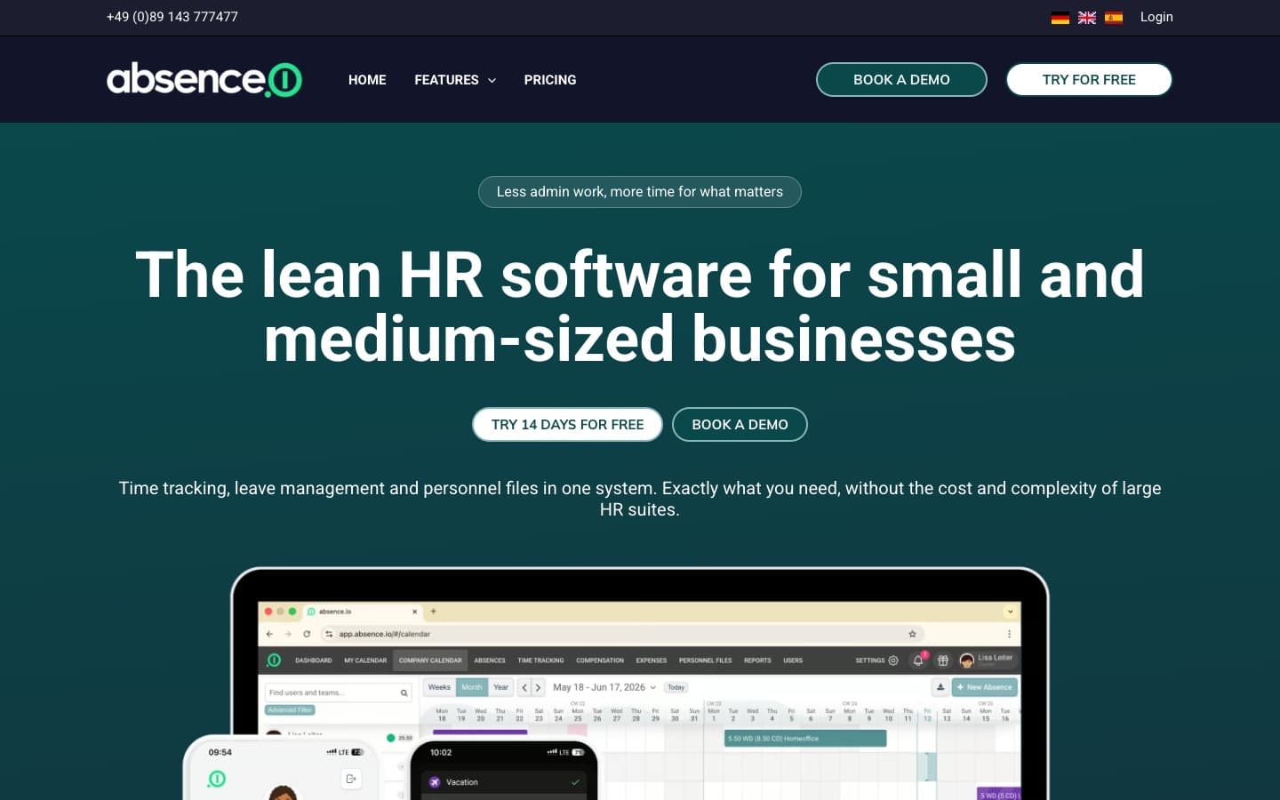 absence.io homepage